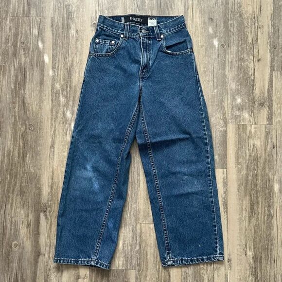 Vintage Levi's Silver Tab Baggy Fit Denim Jeans Size 10 Youth - Picture 5 of 10